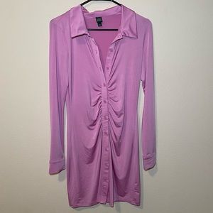 Pink fitted long sleeve dress